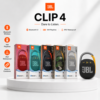 اسپیکر بلوتوثی JBL Clip 4 | ضد آب IP67، صدای قدرتمند و طراحی فوق‌حمل