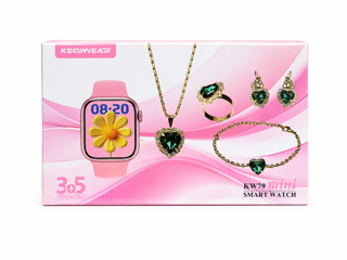 ساعت هوشمند زنانه KEQIWEAR KW79 MINI | همراه با ست کامل زیورآلات