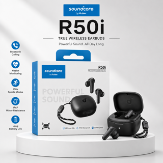 هندزفری بلوتوثی انکر Soundcore R50i | صدای قدرتمند، باتری 30 ساعته و بلوتوث 5.3