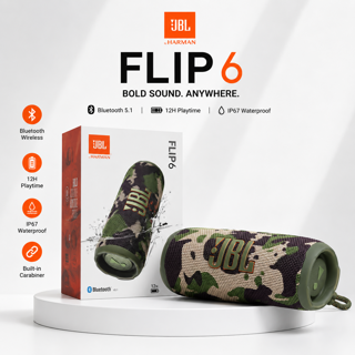 اسپیکر بلوتوثی JBL Flip 6 | صدای قدرتمند، ضد آب IP67 و باتری 12 ساعته