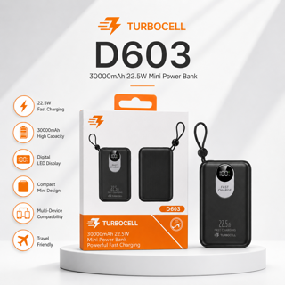 پاوربانک توربوسل D603 | شارژ سریع، نمایشگر دیجیتال و طراحی زیبا