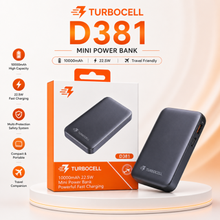 پاوربانک مگ‌سیف TurboCell D381 ظرفیت 10000 میلی‌آمپرساعت | شارژ بی‌سیم و شارژ سریع