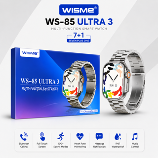 ساعت هوشمند WISME X85 ULTRA3 بند استیل | مکالمه بلوتوثی و شارژ بی‌سیم
